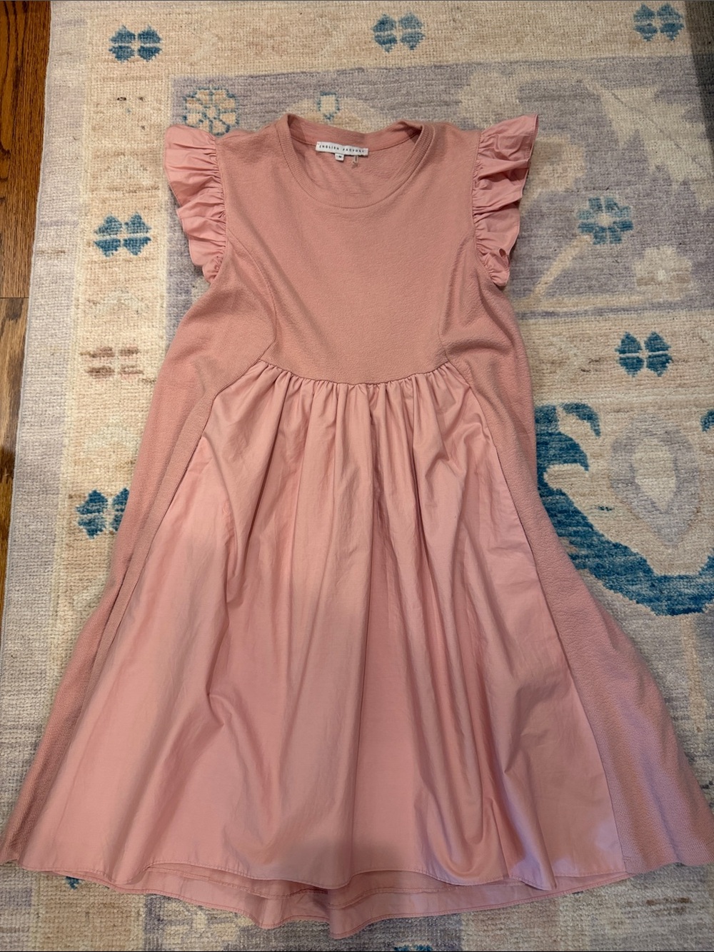 English Factory Dusty Pink Ruffle Sleeve Casual Dress